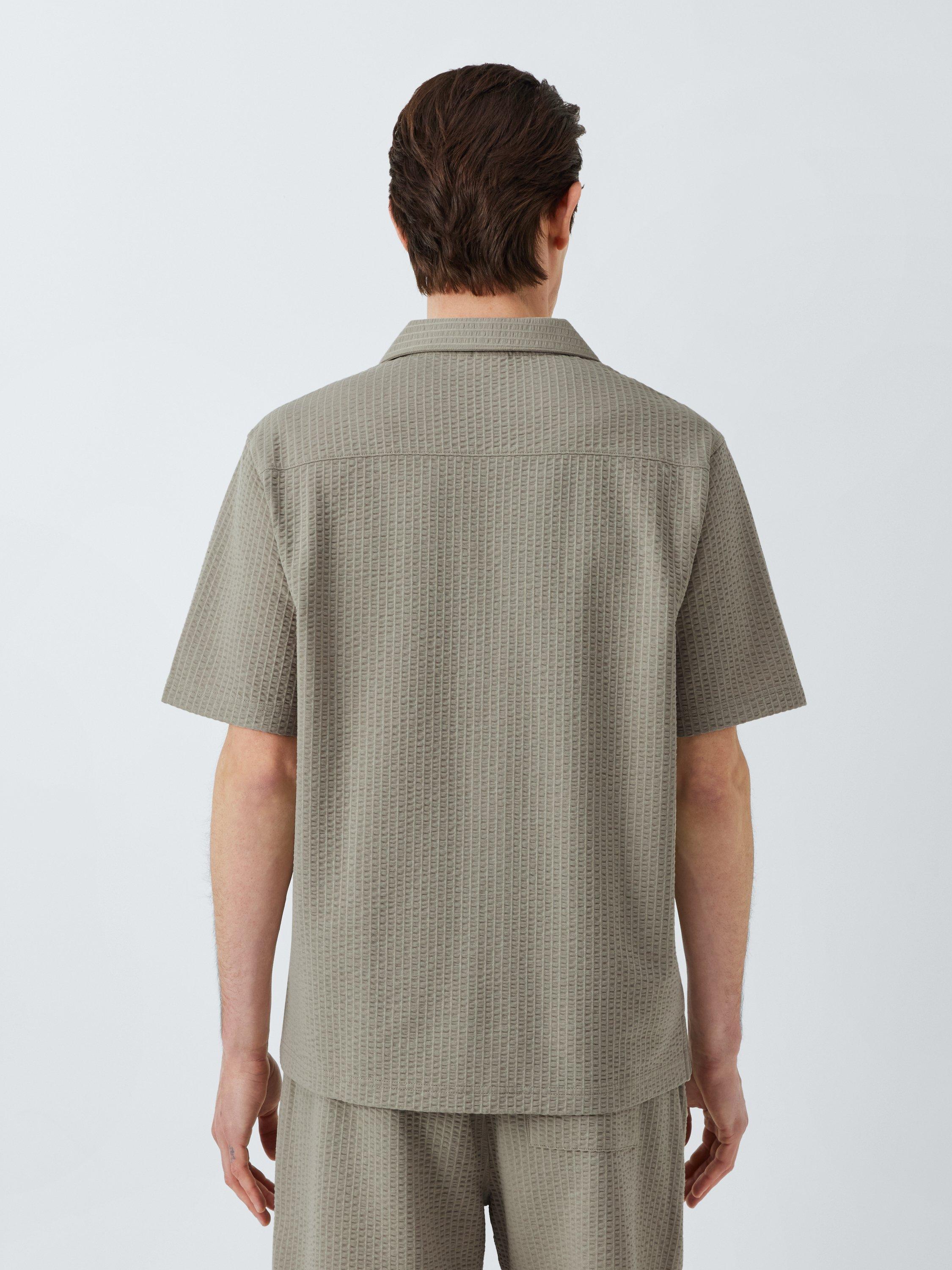 Product image 2 of 6, which shows Kin Revere Collar Seersucker Shirt, Abbey Stone, S
