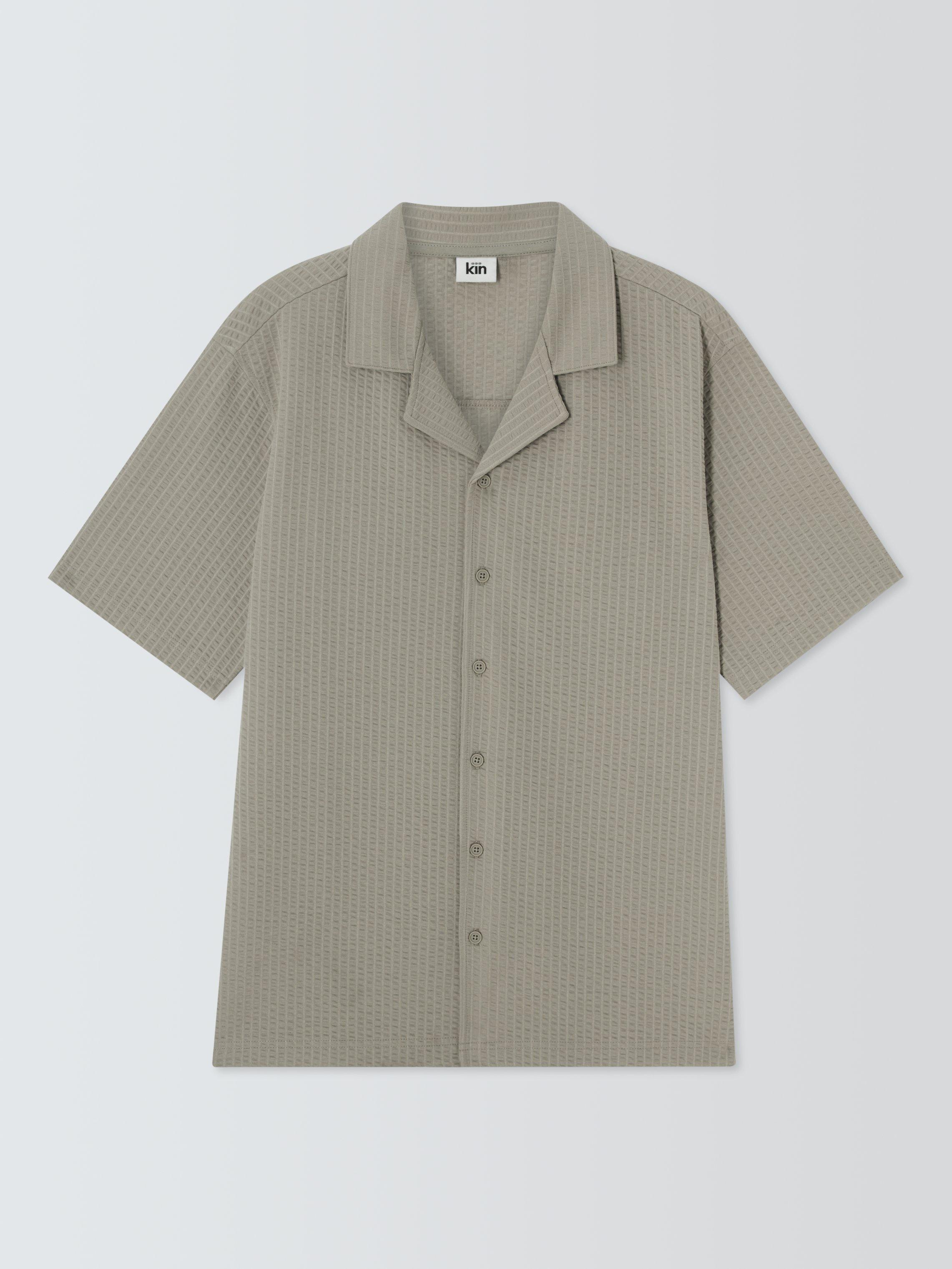 Product image 4 of 6, which shows Kin Revere Collar Seersucker Shirt, Abbey Stone, S