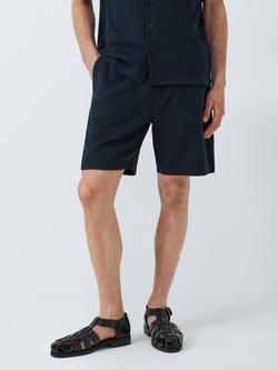 Kin Cotton Blend Seersucker Shorts - view 2, Dark Sapphire
