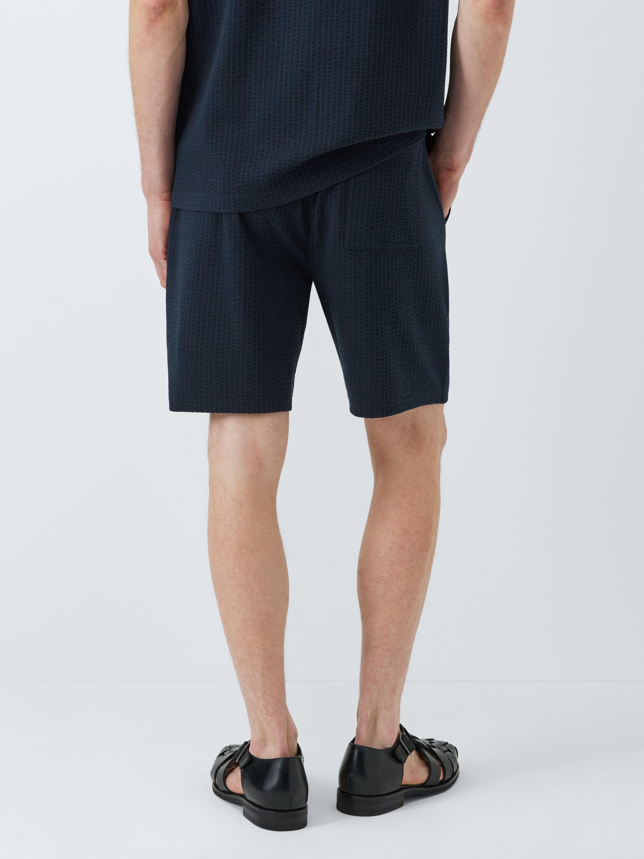 Product image 3 of 6, which shows Kin Cotton Blend Seersucker Shorts, Dark Sapphire, S