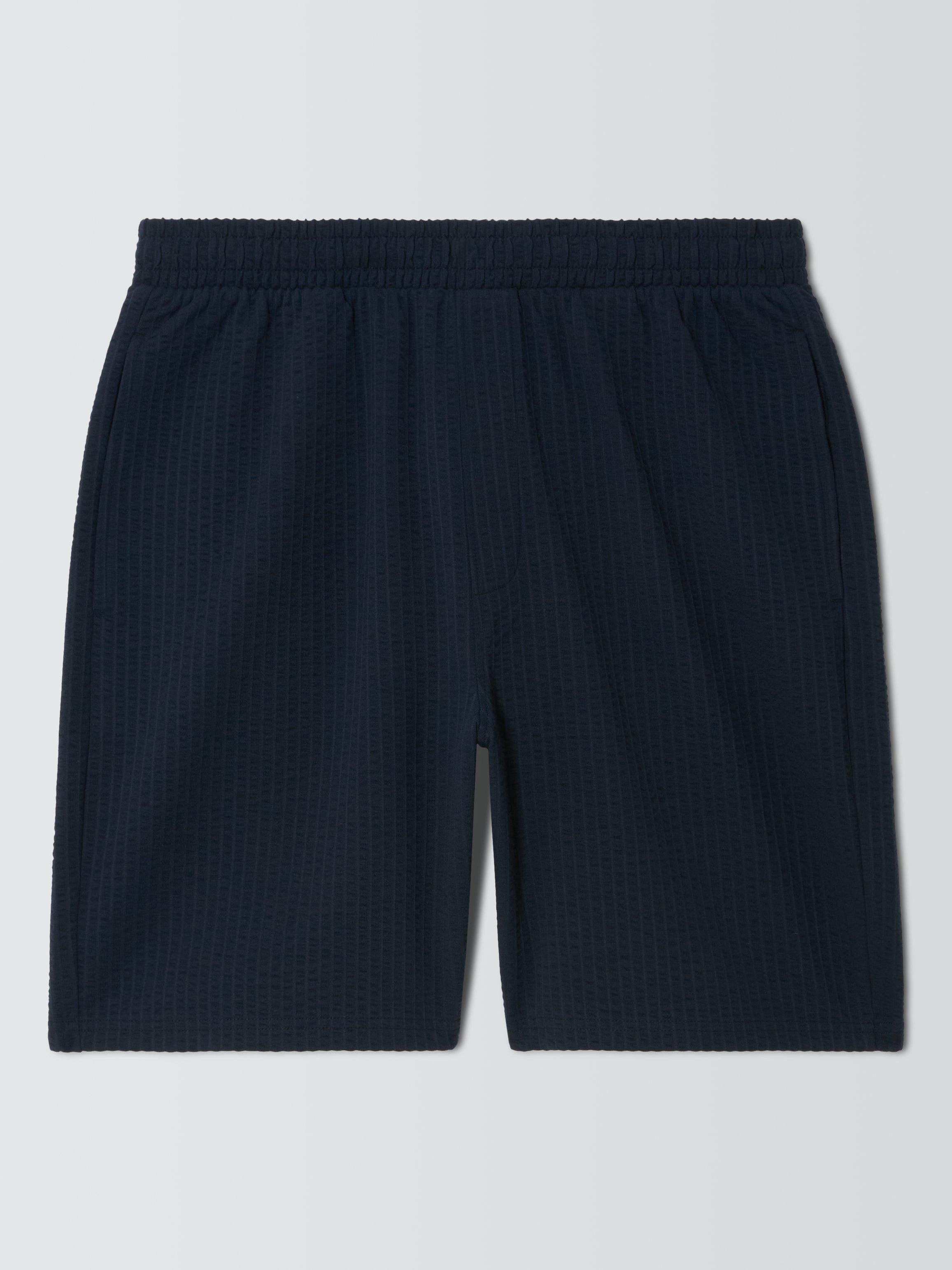 Product image 4 of 6, which shows Kin Cotton Blend Seersucker Shorts, Dark Sapphire, S