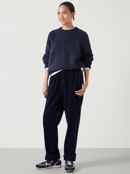 HUSH Lisa Corduroy Joggers, Navy - view 2, Navy