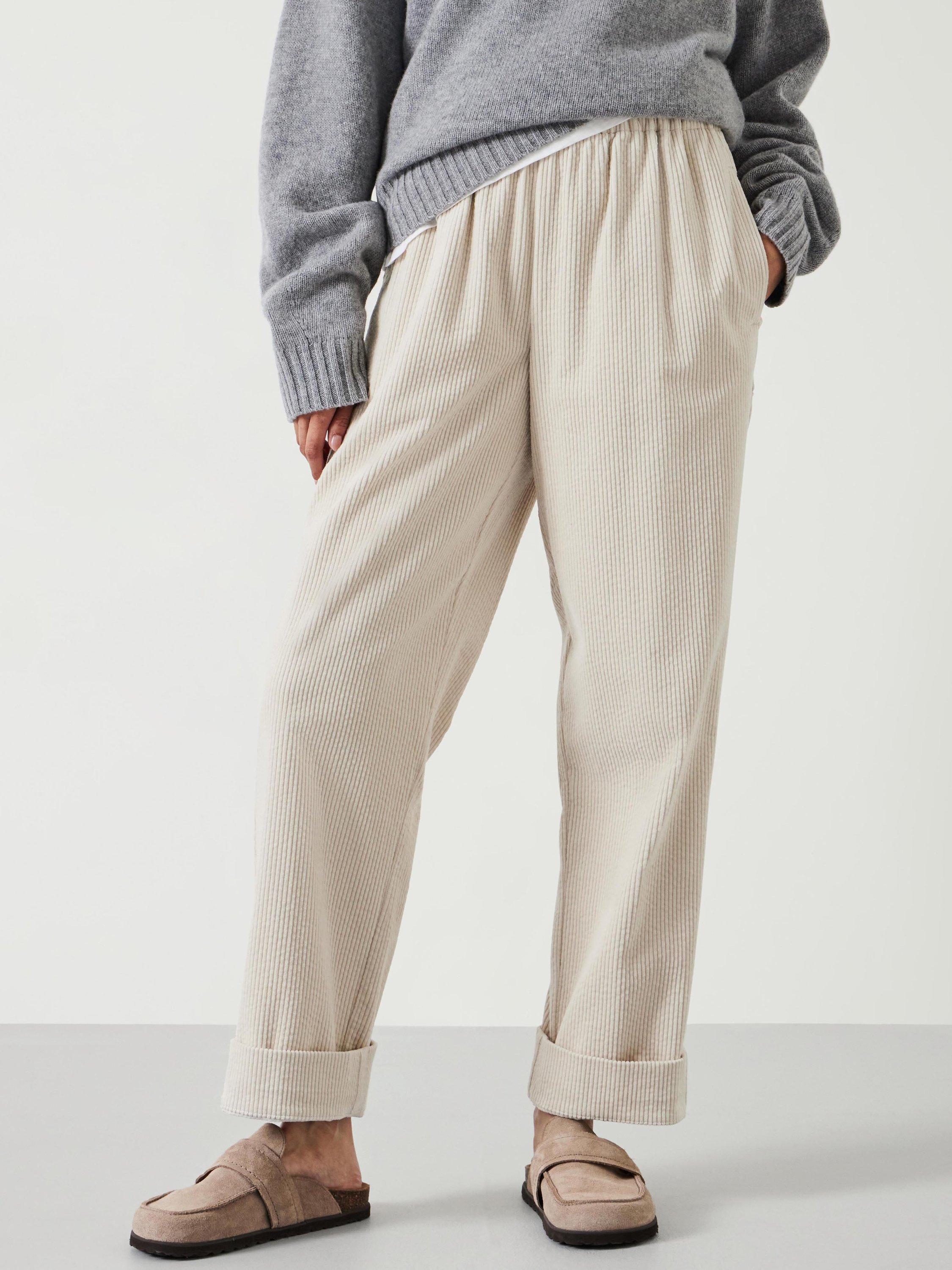 Product image 1 of 6, which shows HUSH Lisa Corduroy Joggers, Ecru, 4