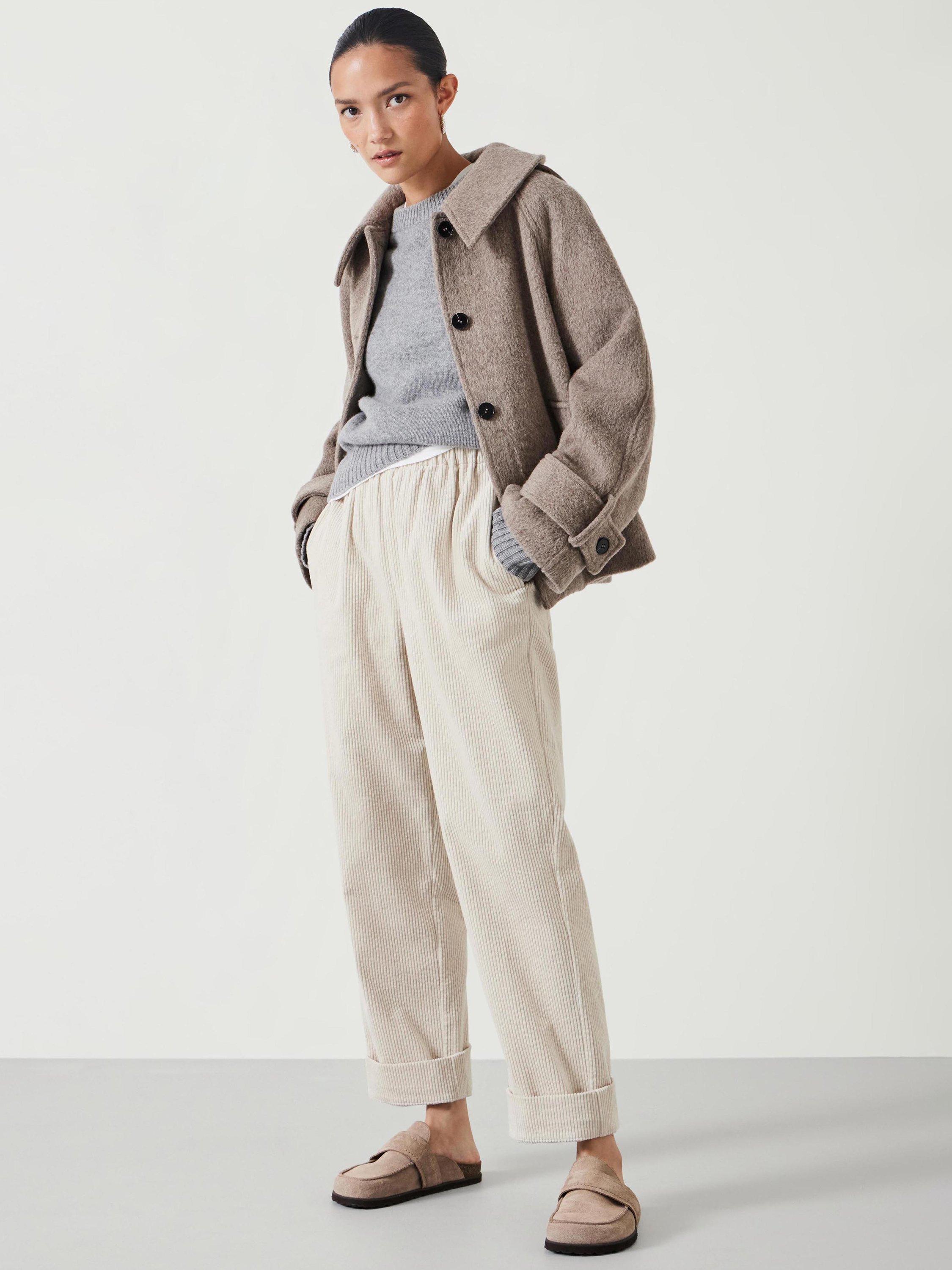Product image 2 of 6, which shows HUSH Lisa Corduroy Joggers, Ecru, 4