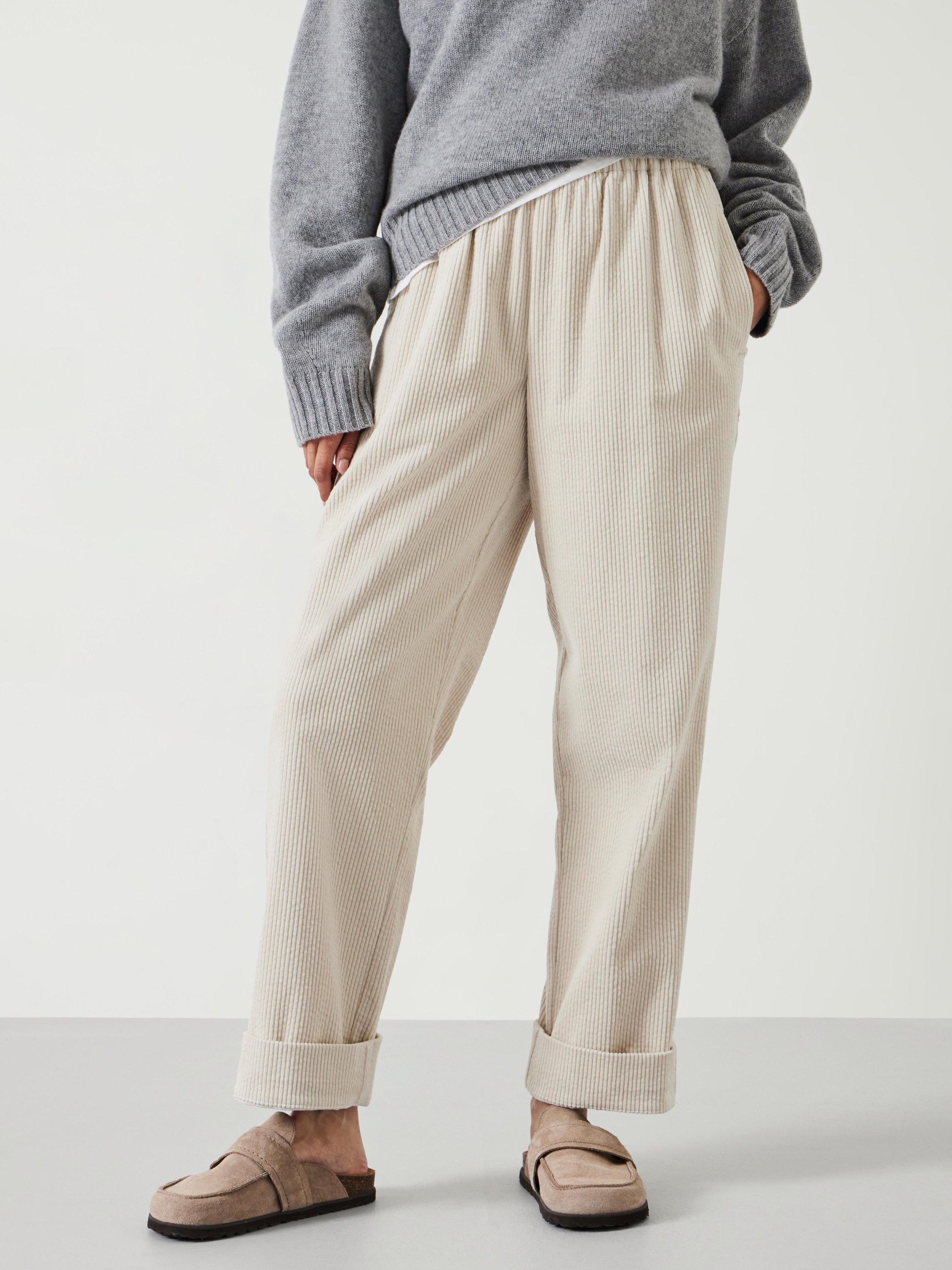 Product image 3 of 6, which shows HUSH Lisa Corduroy Joggers, Ecru, 4