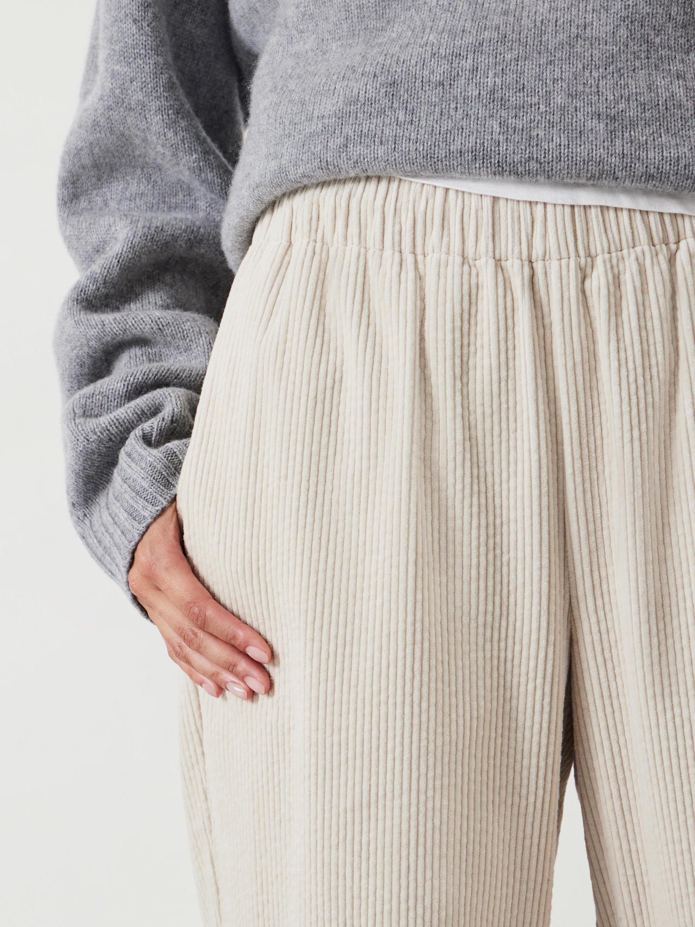 Product image 5 of 6, which shows HUSH Lisa Corduroy Joggers, Ecru, 4