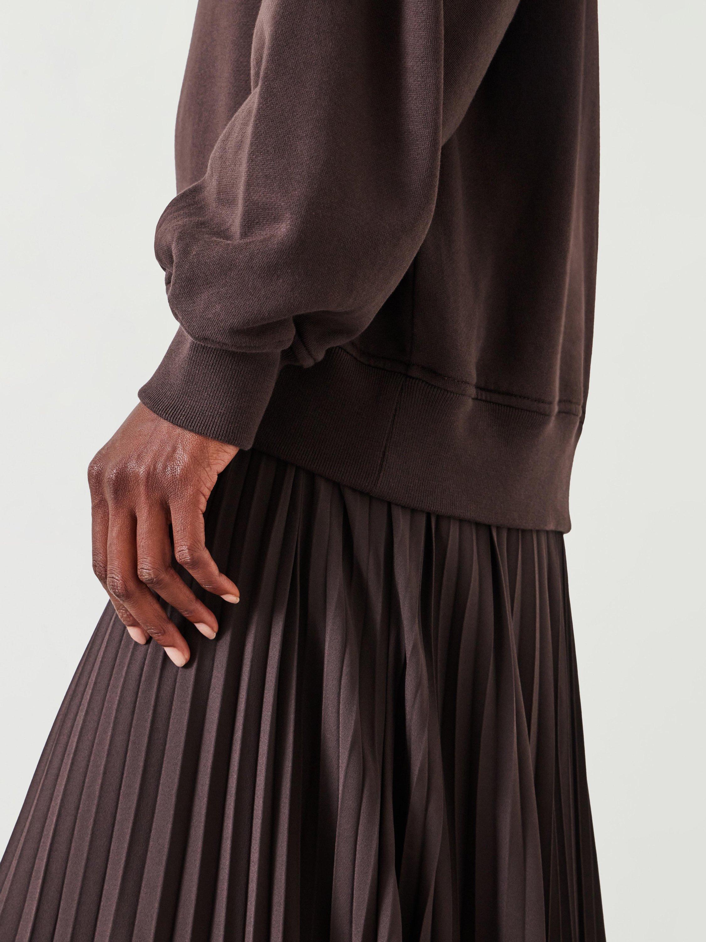 Product image 2 of 5, which shows HUSH Gabriela Cotton Blend Sweat Dress, Chocolate Brown, XXS