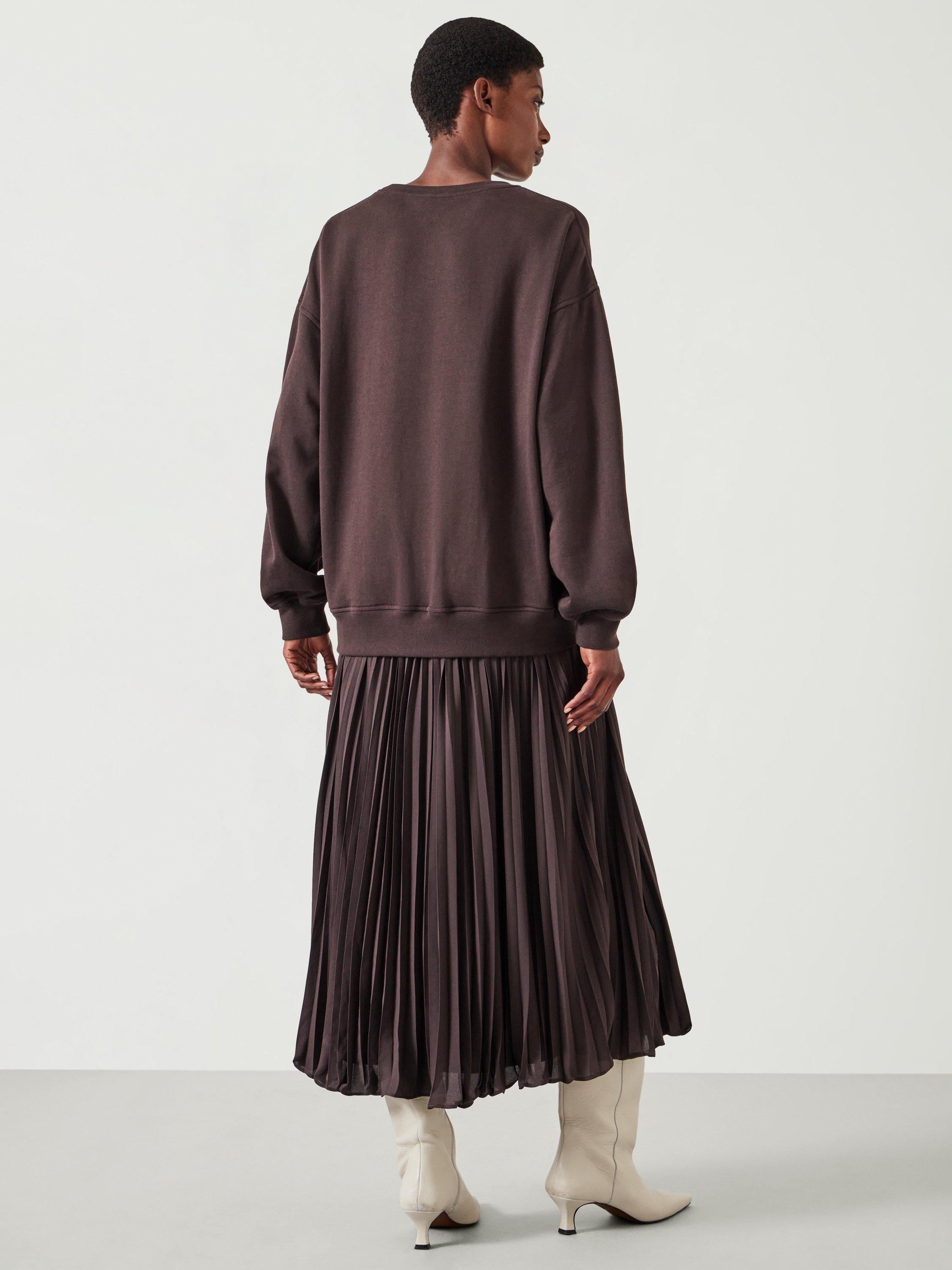 Product image 3 of 5, which shows HUSH Gabriela Cotton Blend Sweat Dress, Chocolate Brown, XXS