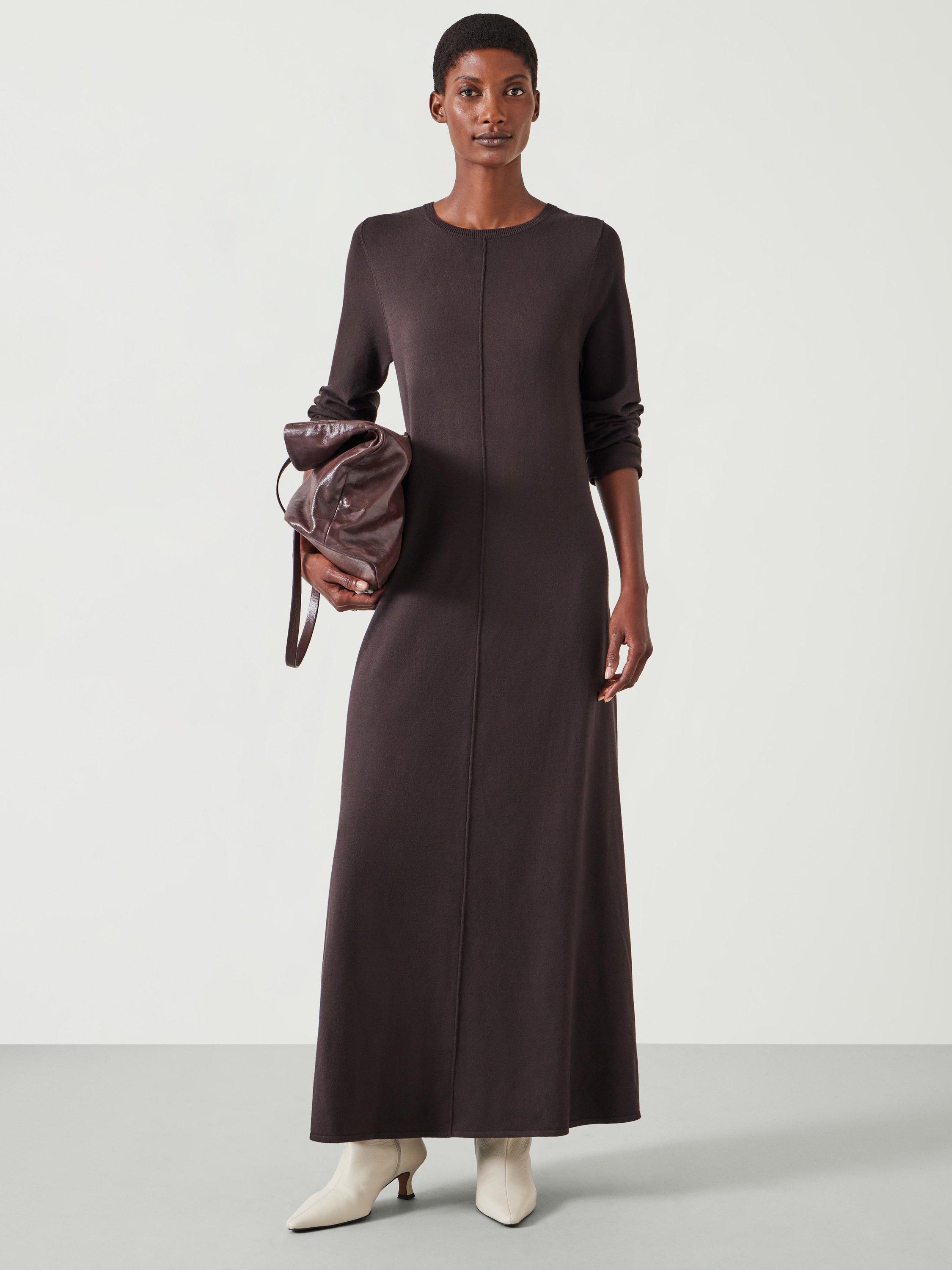 HUSH Talen Long Sleeve Maxi Dress, Chocolate