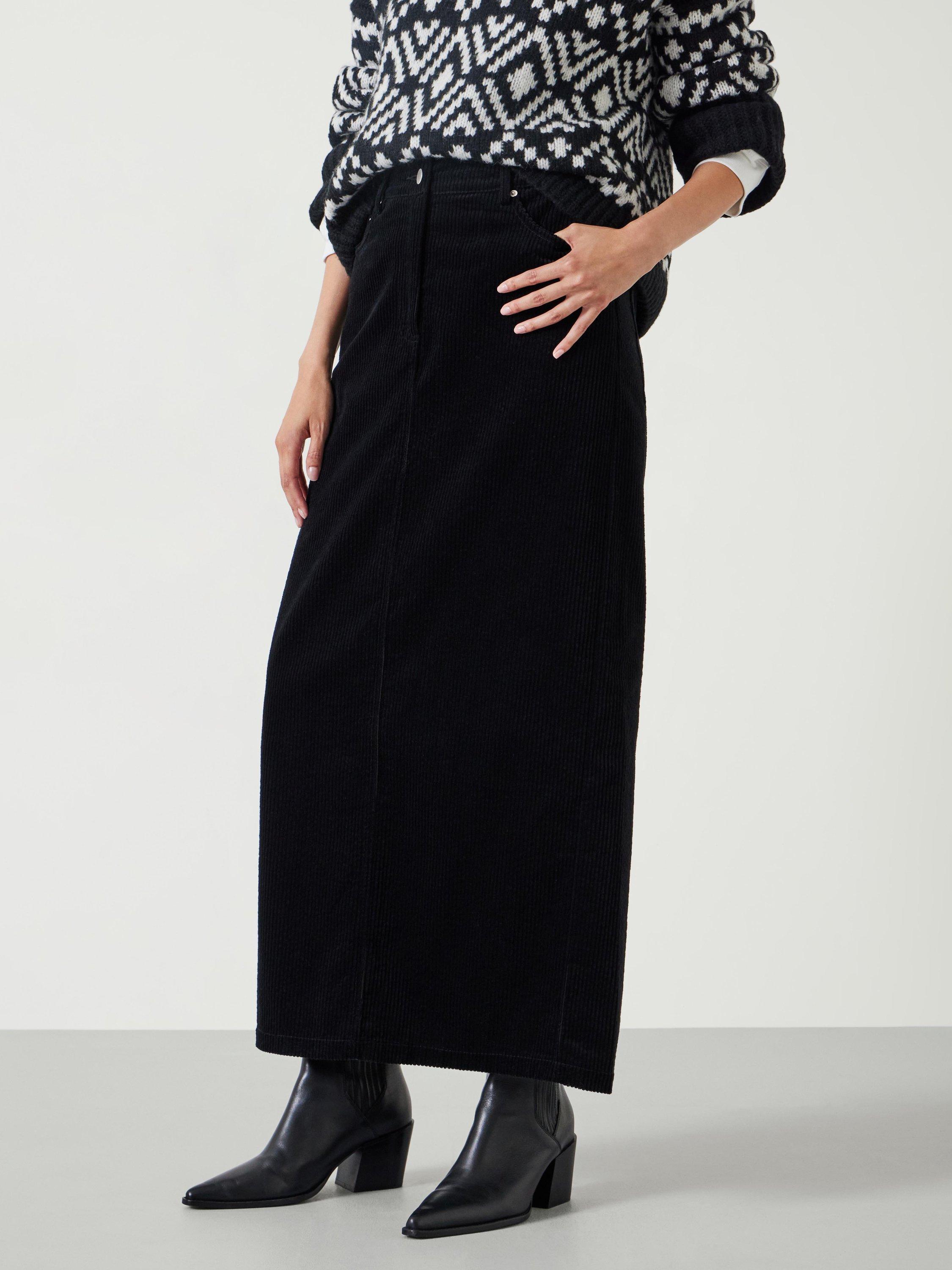 Product image 3 of 6, which shows HUSH Alanna Cord Skirt, Black, 8S