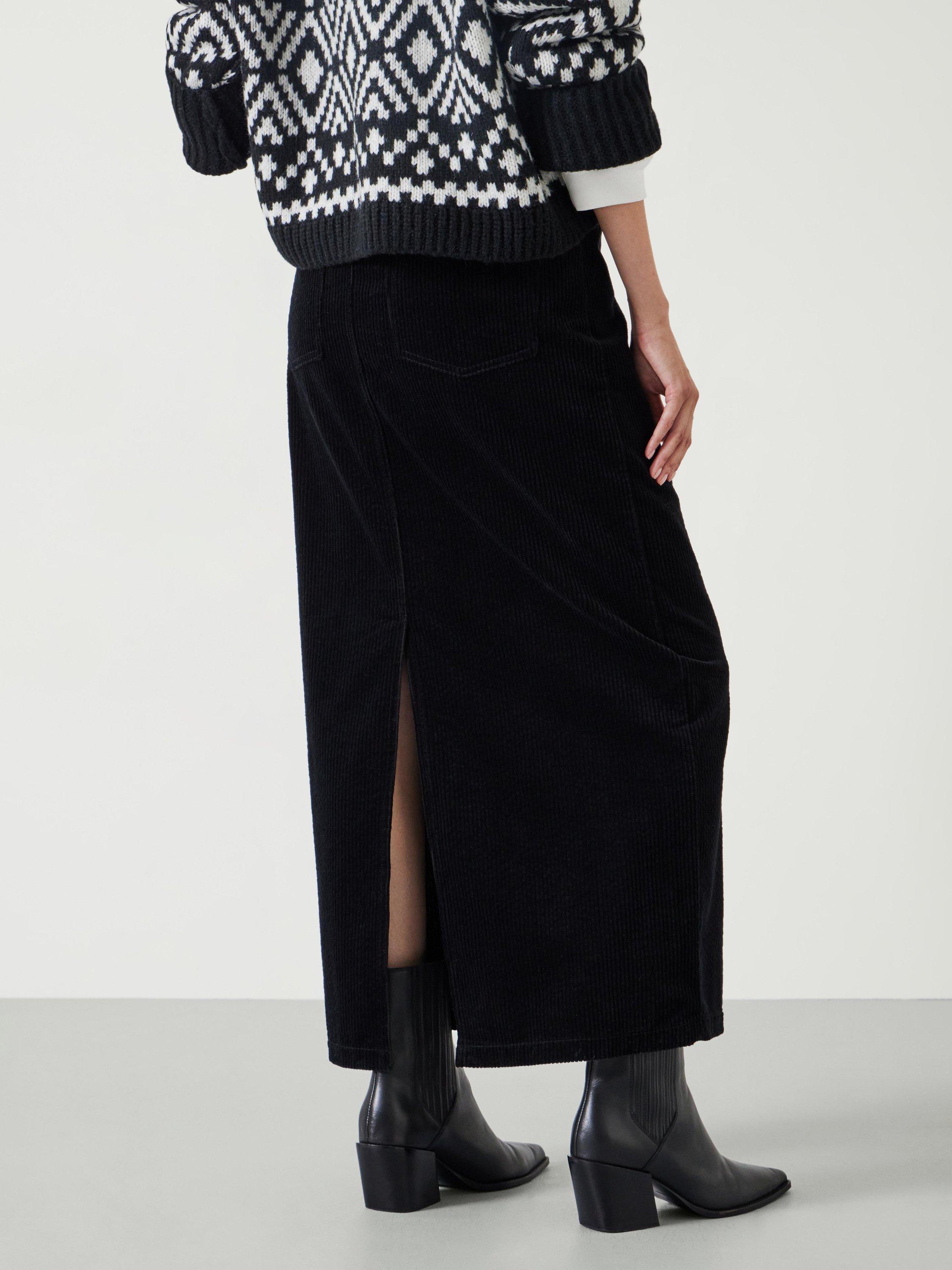 Product image 4 of 6, which shows HUSH Alanna Cord Skirt, Black, 8S