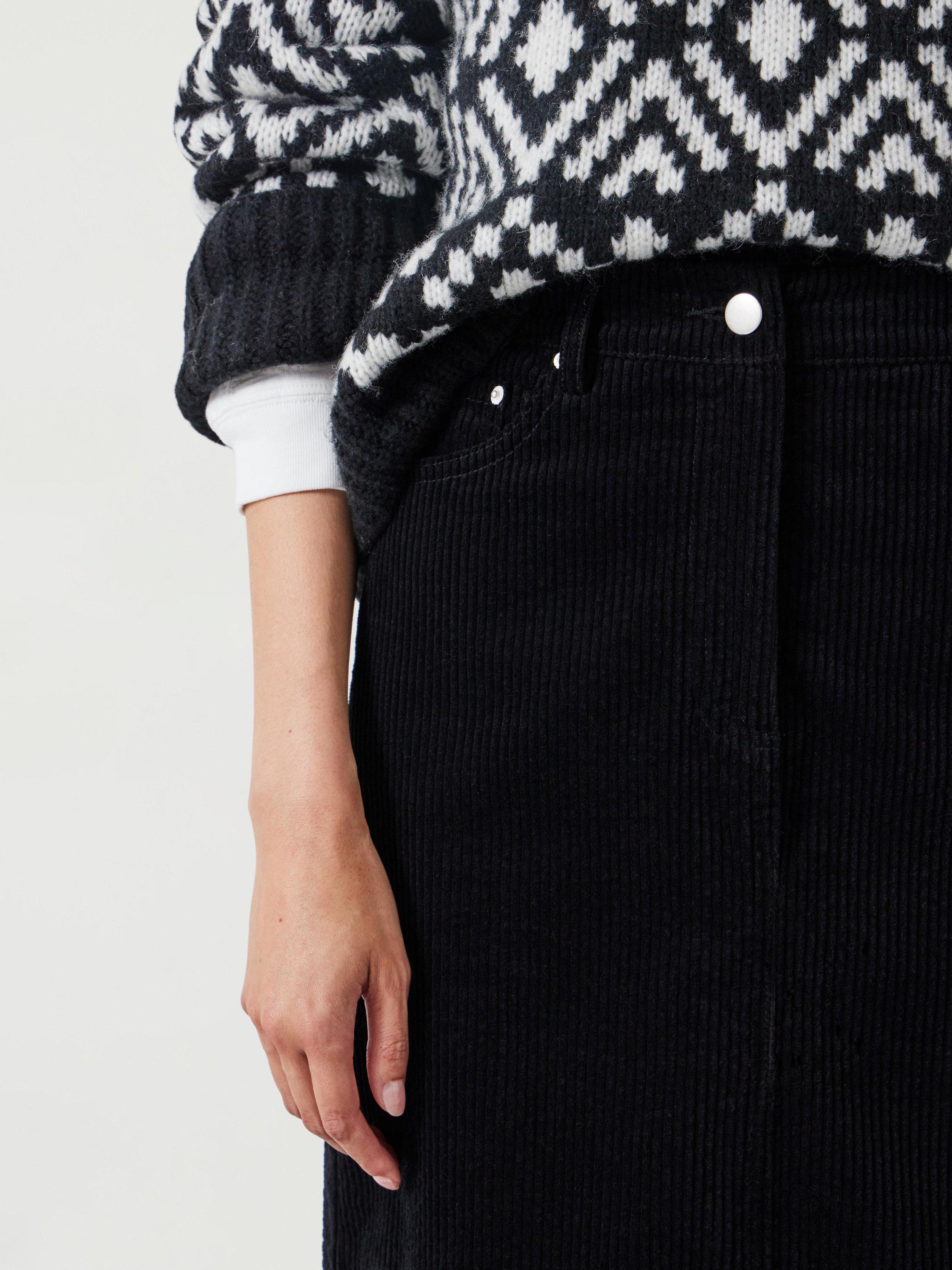 Product image 5 of 6, which shows HUSH Alanna Cord Skirt, Black, 8S