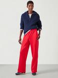HUSH Harrison Pintuck Joggers, Bright Red