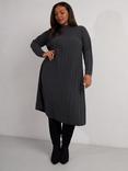 Live Unlimited Curve Sunray Rib Knit Midi Dress, Charcoal