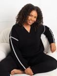 Live Unlimited Curve Contrast Stitch Jumper, Black