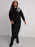 Live Unlimited Curve Embellished Motif Jumper, Black