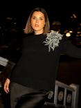 Live Unlimited Curve Embellished Motif Jumper, Black