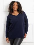 Live Unlimited Curve Stud Jumper, Navy