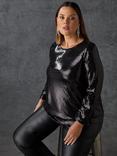 Live Unlimited Curve Sequin Blouse, Black