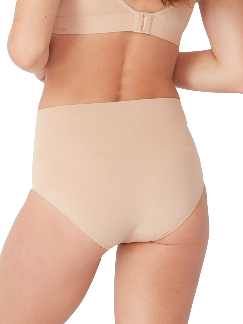 Product image 2 of 2, which shows Ambra Seamless Smoothies High Waist Knickers, Pack of 2, Beige, 8-10