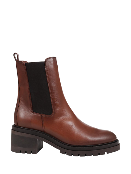 Jones Bootmaker Darrah Leather Chunky Chelsea Boots, Brown
