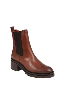 Jones Bootmaker Darrah Leather Chunky Chelsea Boots - view 2, Brown