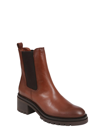 Jones Bootmaker Darrah Leather Chunky Chelsea Boots - view 2, Brown