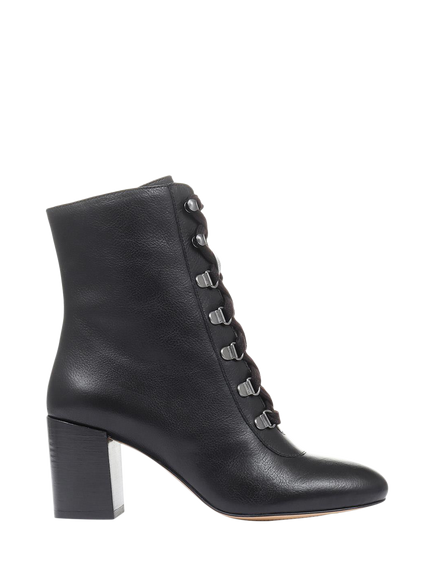 Jones Bootmaker Liana Leather Heeled Ankle Boots, Black