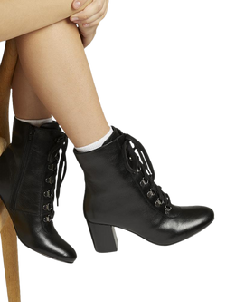 Jones Bootmaker Liana Leather Heeled Ankle Boots - view 2, Black