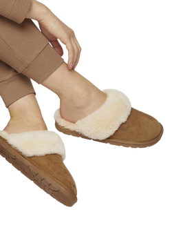 Jones Bootmaker Bella-Rose Sheepskin Mule Slippers - view 2, Chestnut