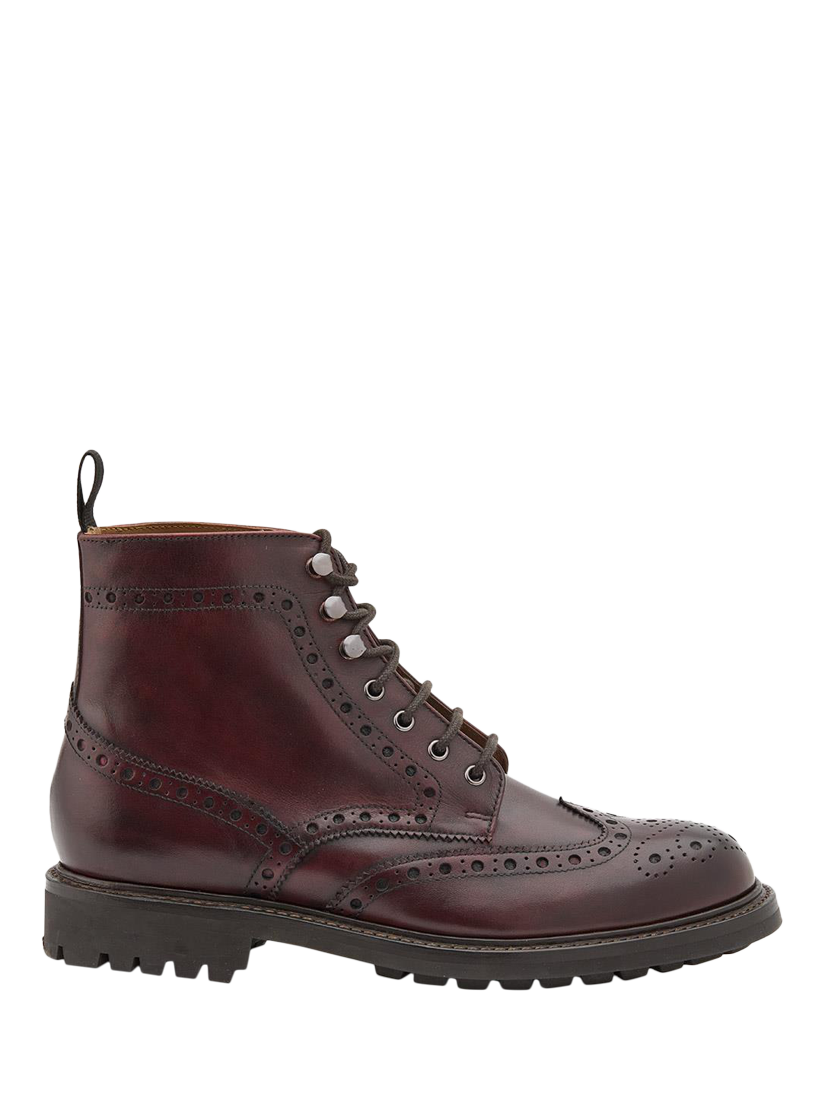 Jones Bootmaker Baker Street Leather Brogue Detailed Boots Burgundy