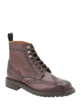 Jones Bootmaker Baker Street Leather Brogue Detailed Boots, Burgundy