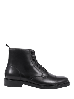 Jones Bootmaker Finch Leather Lace-Up Boots, Black, Black