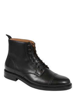 Jones Bootmaker Finch Leather Lace-Up Boots, Black - view 2, Black