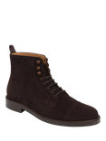 Jones Bootmakers Finch Suede Lace-Up Boots, Dark Brown