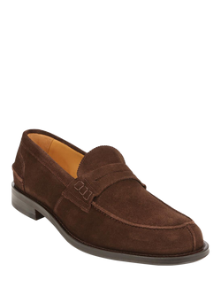 Jones Bootmaker Chorleywood Leather Loafers - view 2, Brown Suede