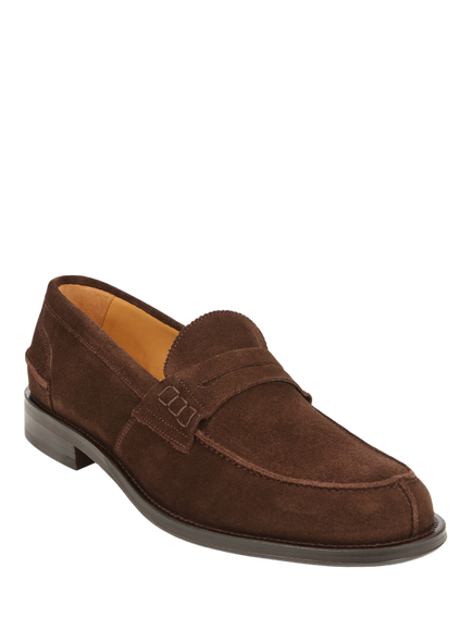 Jones Bootmaker Chorleywood Leather Loafers - view 2, Brown Suede