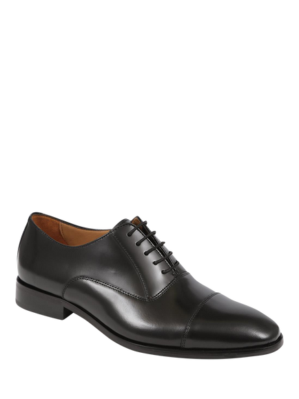 Jones Bootmaker Marvin Leather Oxford Shoes, Black - view 2, Black