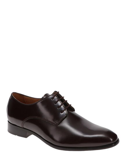Jones Bootmaker Melvin Leather Oxford Shoes - view 2, Dark Brown