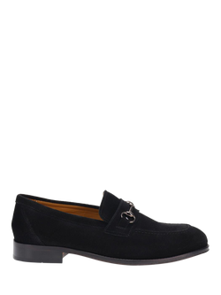 Jones Bootmaker Reece Suede Loafers, Black Suede