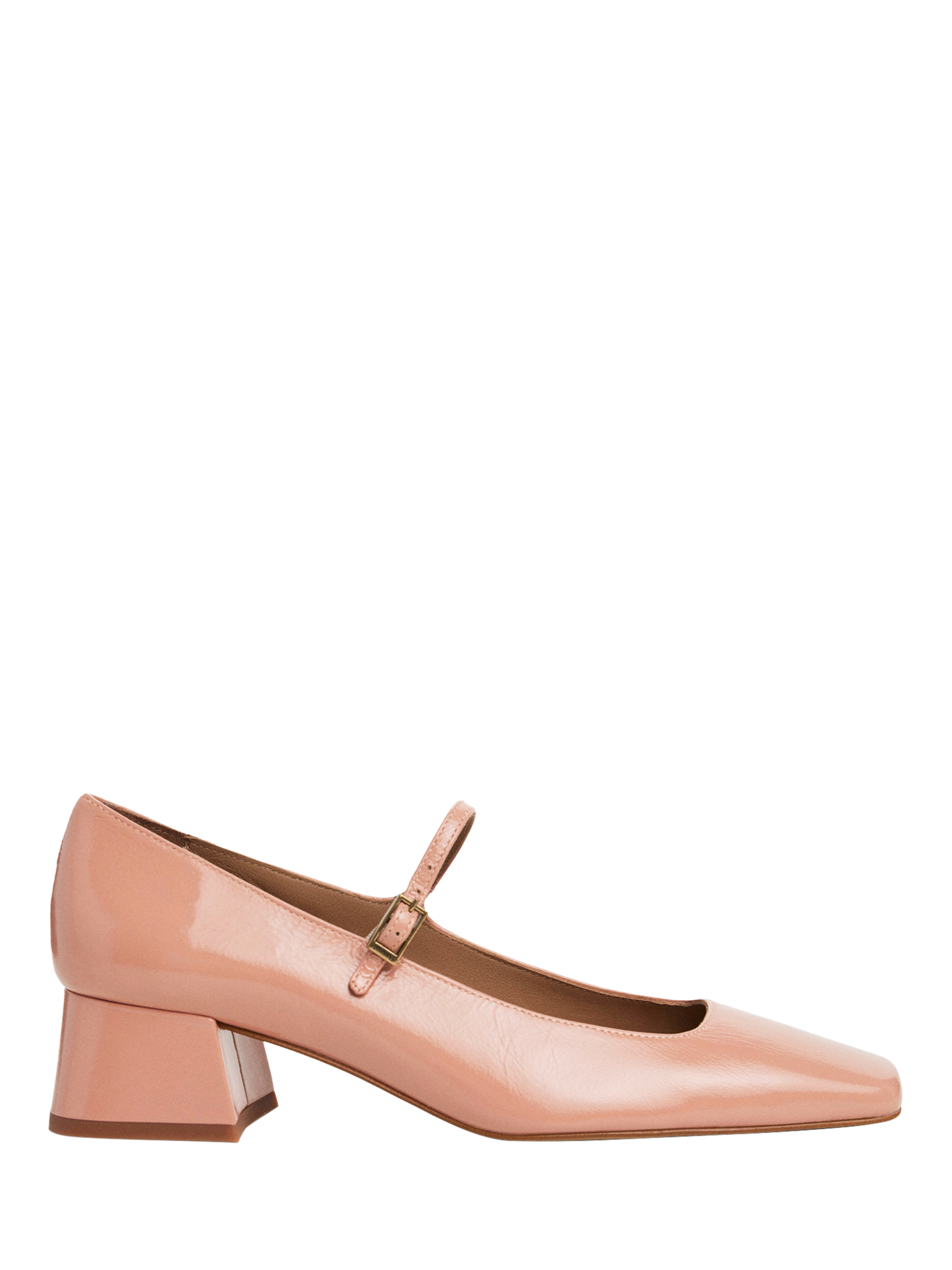 Product image 1 of 8, which shows Flattered Evan Leather Square Heeled Mary Janes, Pink, EU37