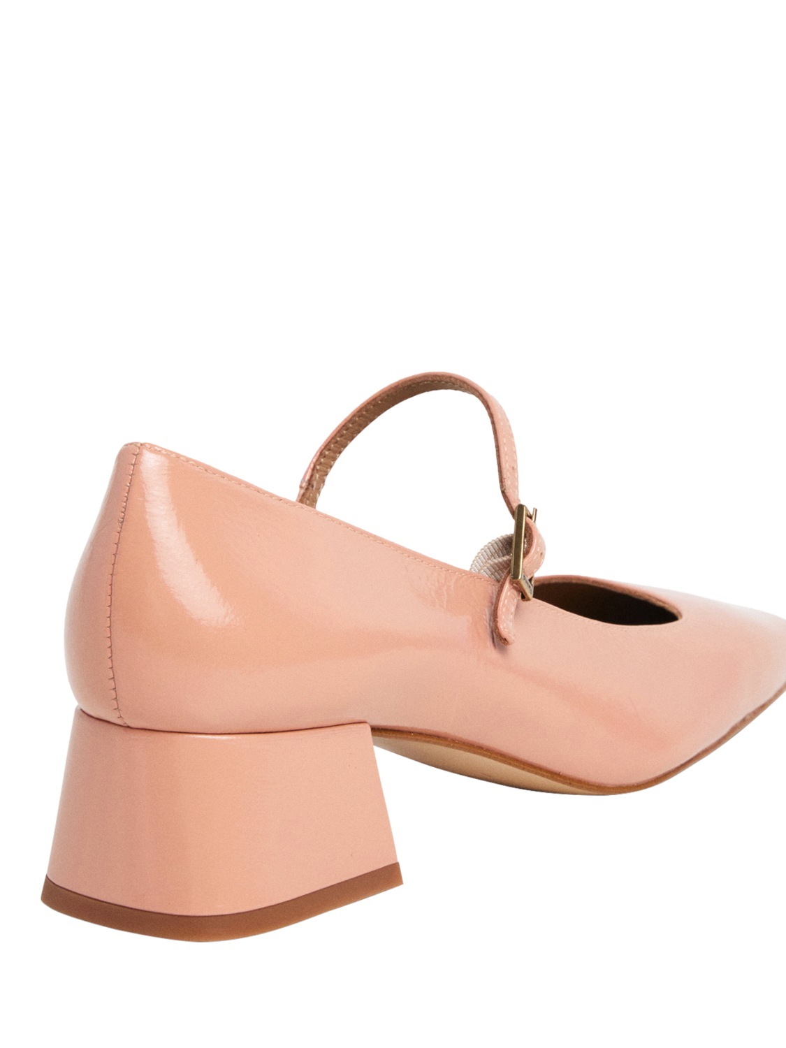 Product image 4 of 8, which shows Flattered Evan Leather Square Heeled Mary Janes, Pink, EU37