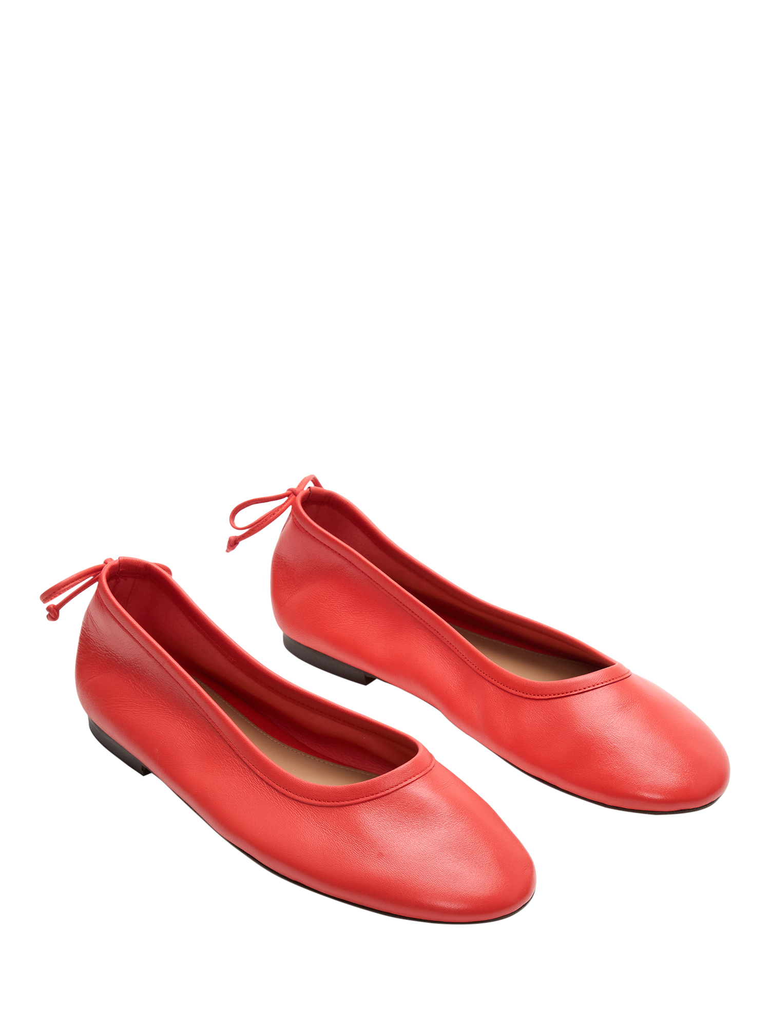 Product image 2 of 6, which shows Flattered Pat Leather Ballerina Pumps, Red, EU37