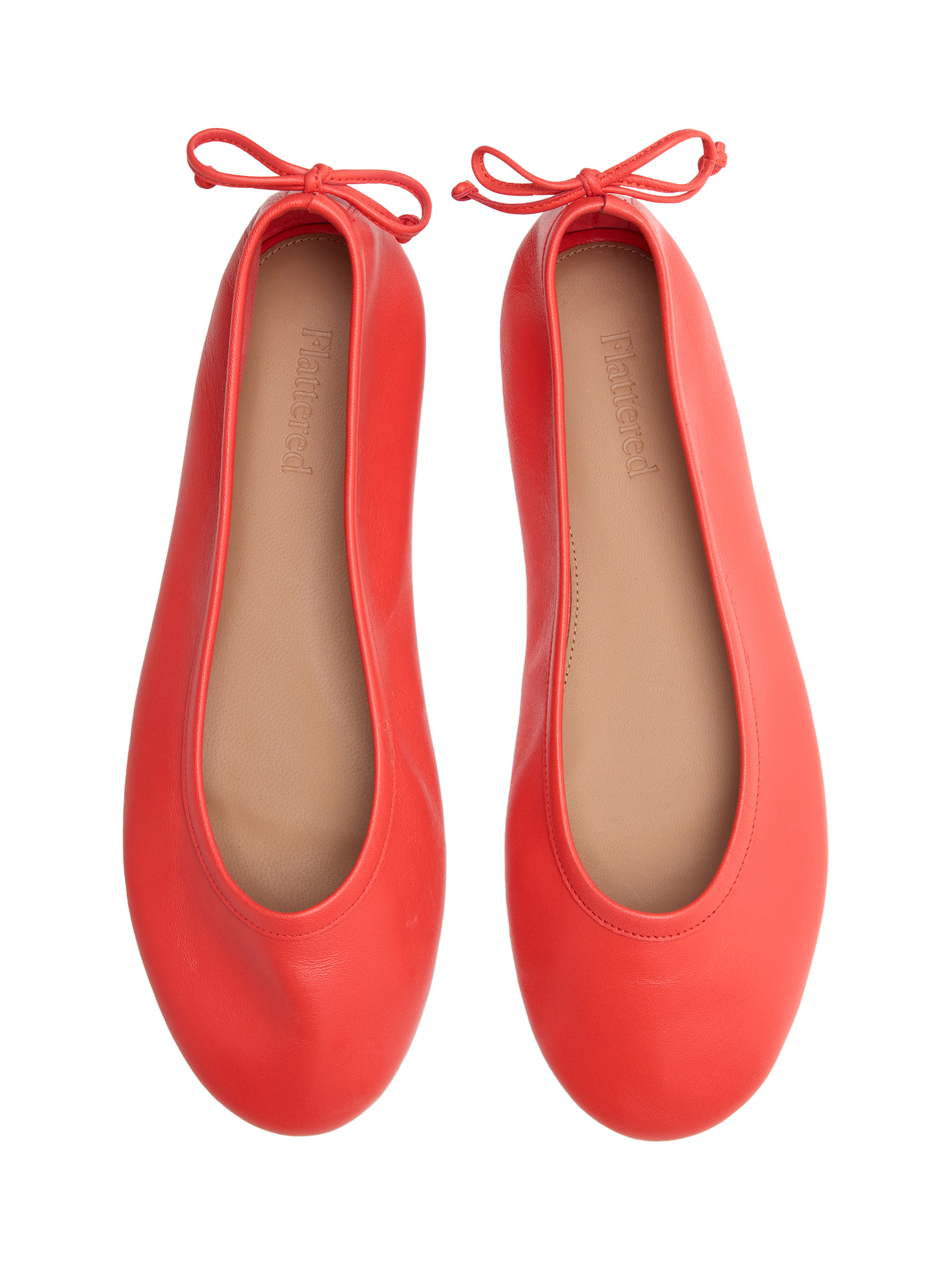 Product image 4 of 6, which shows Flattered Pat Leather Ballerina Pumps, Red, EU37