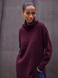 Baukjen Asher Wool Blend Turtleneck Jumper, Burgundy