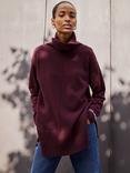 Baukjen Asher Wool Blend Turtleneck Jumper, Burgundy