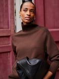 Baukjen Iola Pure Merino Wool Turtleneck Jumper, Dark Chocolate