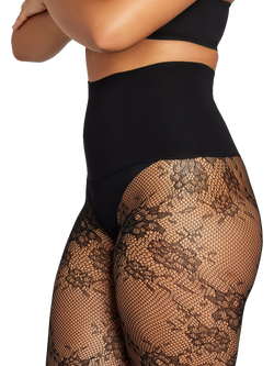 Heist The Floral Lace Tights, Black - view 2, Black