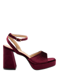 Ravel Surina Velvet Platform Heeled Sandals, Burgundy