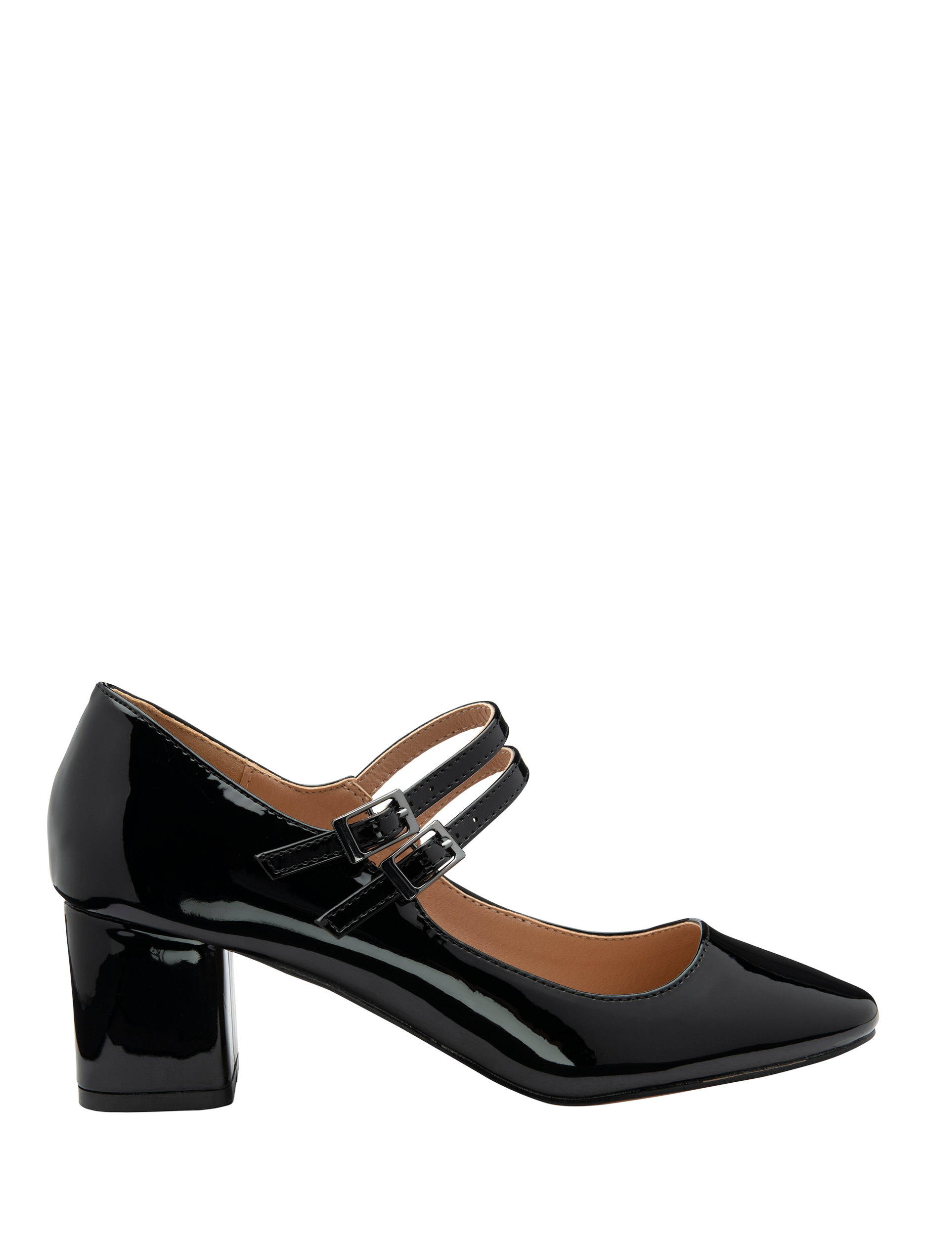 Product image 1 of 4, which shows Ravel Howth Patent Heeled Mary Janes, Black, 4
